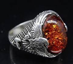 Turkish Handmade 925 Sterling Silver Special Amber Mens Ring Sz 10 Free Resize Men Sjewelry Rings For Men Mens Silver Rings Bracelets For Men