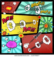 Comic Page Mockup With Color Background Pop Art Speech Bubbles Design Element For Poster Card Print Banner Pop Art Komiksy Illyustracii Vektornaya Grafika