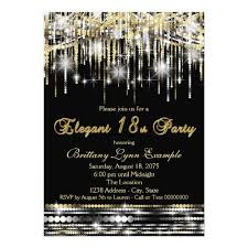 Black And Gold Birthday Party Invitations Glam Black Gold Elegant 18th Birthday Party Invitation Zazzle Com Black And Gold Invitations Retirement Party Invitations Sweet Sixteen Birthday Party Invitations