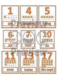 Number Anchor Charts 0 To 20 With Ten Frames Pumpkin Autumn Theme French