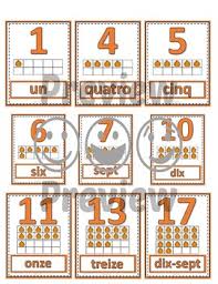 number anchor charts 0 to 20 with ten frames pumpkin autumn theme french