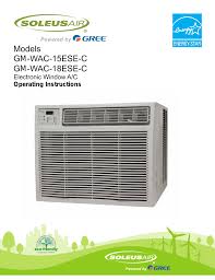 Outlet air temperature sensor error. Soleus Air Powered By Gree Electronic Window A C Gm Wac 15ese C User Manual 24 Pages Also For Powered By Gree Electronic Window A C Gm Wac 18ese C