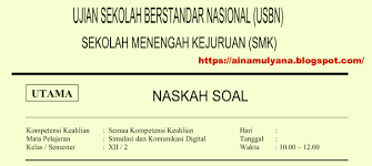 50 soal latihan usbn simulasi digital 2019 lengkap beserta kunci jawabannya read more november 11, 2018 add comment soal dan kunci jawaban , soal kelas xii , soal prakarya dan kwu , soal ujian sekolah Latihan Soal Ujian Sekolah Us Simulasi Dan Komunikasi Digital Smk 2021 Pendidikan Kewarganegaraan Pendidikan Kewarganegaraan