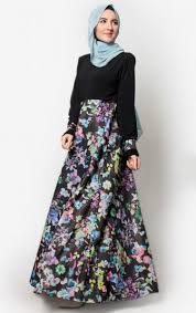 Gamis Batik Kombinasi Pakaian Wanita Model Pakaian Muslim Gaun Perempuan