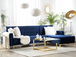 I love the color combination of dark. Left Hand Velvet Corner Sofa Navy Blue Aberdeen Beliani Co Uk