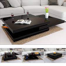 Design couchtisch hlu 111 schwarz weiss hochglanz schublade hohenverstellbar ausziehbar. Casaria Couchtisch Wohnzimmertisch Hochglanz Kaufland De