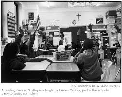 A Reading Class At St Aloysius Taught By Lauren Carfora Part Of The School S Back To Basics Curriculum Catholic Schools Week Catholic School Reading Class