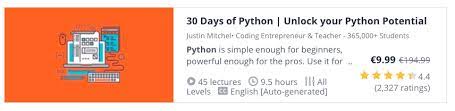 Free download udemy 30 days of python | unlock your python potential. Learn Python Online 2021 22 Best Python Courses And Tutorials For Beginners