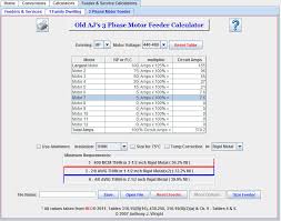 3 phase motor conduit wire size for electrical feeder