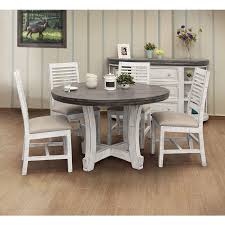 It's modern sensibility and understated elegance will make it the focal point of any gorgeous dining room. Stone Round Dining Room Set Off White Gray Ifd Furniture 1 Reviews Furniture Cart