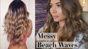 In this video tutorial i'm showing you how i get my messy wavy summer hair style! Messy Beach Waves Curls Hair Tutorial Youtube