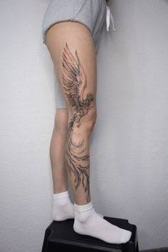 Phoenix Tattoo Feminine Thigh
