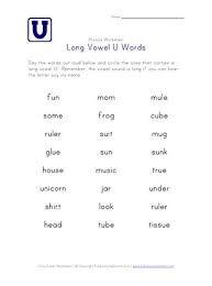 Phonics worksheets long u and short u. Long Vowel U Words Worksheet All Kids Network