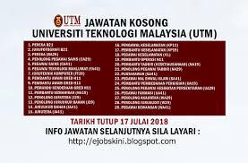 Kampus utamanya terletak di skudai, tepat di daerah johor bahru, kuala lumpur malaysia. Jawatan Kosong Universiti Teknologi Malaysia Utm 17 Julai 2018