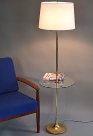 Lot 0021, jun 06, 2021 Laurel Lamp Company Brass Tulip Floor Lamp With Glass Table Sold Vintage Modern Maine