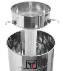 Both pieces (funnel and strainer) are made of stainless steel, and are easily cleaned. Honey Stocking Strainer Stainless Steel Funnel Diam 470mm Nylon Mesh Stocking For Tanks 200 400kg Honey Ripeners Products Lega Italy