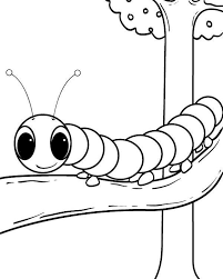 A Cute Caterpillar Squeezing On The Branch Coloring For Kids Butterfly Coloring Page Animal Coloring Pages Coloring Pages