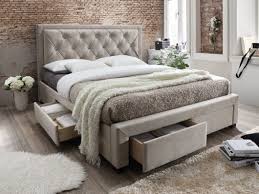 lit avec tiroirs leopold tissu velours 2 coloris 160x200cm lit tiroir lit 160x200 avec rangement lit capitonne