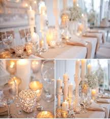 All White Candle Centerpieces With Various Types Of Candle Holders Crystal Tall Ho Candle Wedding Centerpieces Wedding Centerpieces Burlap Wedding Decorations