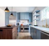 Modern Style Linear Green Cabinets Kitchen Cabinets Custom ...