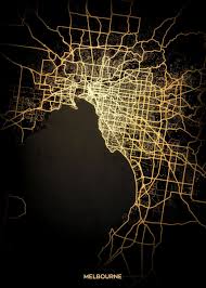 Melbourne Metal Poster Print Retina Creative Displate In 2021 Map Wallpaper Wall Lights Retro Poster Prints