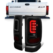 D Motoring 94 02 Dodge Ram 1500 2500 3500 Tail Lights 3d Led C Bar Black Housing Smoked Lens Plug N Play Pair Tail Light Dodge Ram 1500 Bar Led