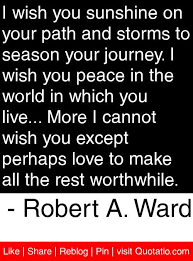 I Wish You Sunshine On Your Path And Storms To Season Your Journey I Wish You Peace In The World In Which You Live Daily Life Quotes Slogan Quote Like Quotes