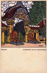 446 Franz Kuhn Wiener Werkstatte Postcard Postkarten Zoologischer Garten
