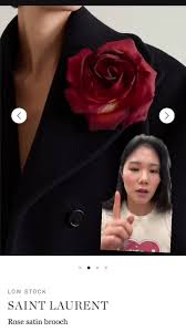 saint laurent flower brooch