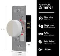 GE 3-Way Rotating Dimmer Switch, Push On/Off, Use with Dimmable LED, CFL,  and Incandescent Bulbs, Includes Two Knob Colors, UL Listed, White/Light ...