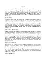 Dengan bahasa yang sama, rakyat malaysia yang terdiri daripada pelbagai kaum tetap bersatu padu walaupun. Pidato Integrasi Nasional Membentuk Perpaduan