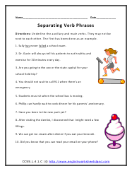 Some common helping verbs am was has is were have are will had the main verbs below are in bold print. Auxiliary Verb Worksheets
