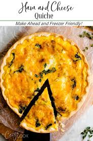 This Simple Ham And Cheese Quiche Can Be Made Ahead Of Time And Is Totally Freezer Friendly A Hi Ham And Cheese Quiche Breakfast Brunch Recipes Ham And Cheese