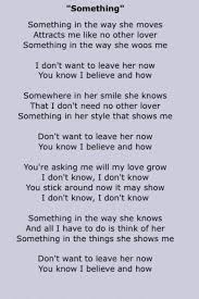 The Beatles Lyric Quotes Something In The Way The Beatles