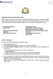 Jawatan kosong 2019 terkini ok? Iklan Jawatan Kosong Kerajaan Negeri Johor Kerja Kosong Kerajaan Swasta