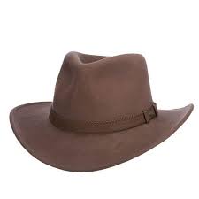 Tucson Crushable Water Repellent Wool Felt Outback Hat Scala Hat Outback Hat Leather Band Hats For Men