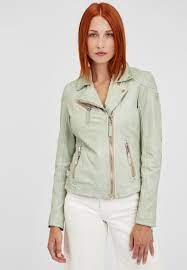 Gipsy Leather Jacket Aqua Blue Zalando De