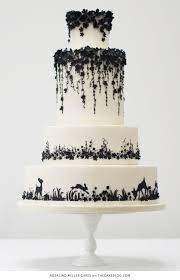 10 Pretty Black Cakes Cool Wedding Cakes Wedding Cake Forest Enchanted Forest Wedding Cake