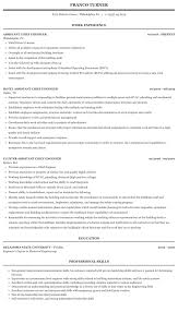 assistant chief engineer resume sample