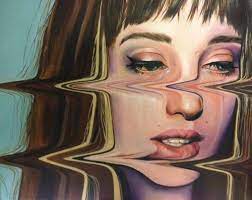 Art Glitch Oil Paintings By Joanne Lee Distortion Art Art Portrait Painting