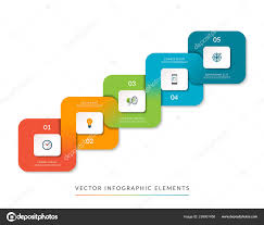 Infographic Stair Template Of 5 Steps Stock Vector