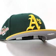 Oaklandathletics 1990 World Series Fitted 59fifty Neweracap In Green And Yellow With Greybottoms Ecapcity Glow In The In 2021 Fitted Hats New Era Cap New Era Hats