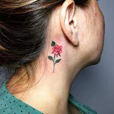 175 Sensuous Inner And Behind The Ear Tattoos Nice Rose Tattoo Behind Ear Tattoos Rose Tattoos