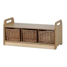 Shop our wicker, metal and canvas baskets and keep any room neat and organized. Hc1514211 Millhouse Low Level Storage Bench With Wicker Baskets Findel International