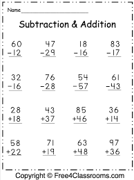 These free subtraction worksheets are great for students in kindergarten and up. Free Subtraction And Addition Worksheets 2 Digit With Regrouping Free4classrooms