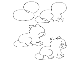 Cute pet in cartoon style. Lukisan Langkah Demi Langkah Kucing 314167 Info