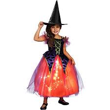 Purple Orange Witch Girls Dress Halloween Costume