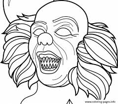 Pennywise wears the clown makeup and costume to get closer to the kids, but he just scares them without killing the children. Scary Clown Pennywise Horror Coloring Pages Printable