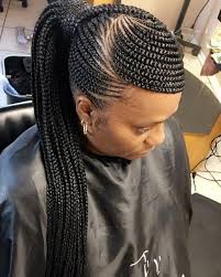 Slicked back hair with ponytail. African Hairstyles For Ladies 2019 Beautiful Hair Collection You Should Rock Za African Hair Braiding Styles Braided Ponytail Black Hair Cornrow Hairstyles