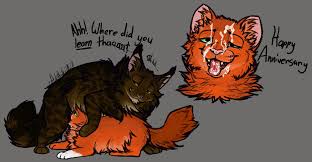48426 - safe, artist:phlowir, squirrelflight (warrior cats), cat, feline,  mammal, feral, warrior cats, ..., chest fluff, comic, dialogue, fluff,  outdoors, pregnant, talking, tree - Furbooru